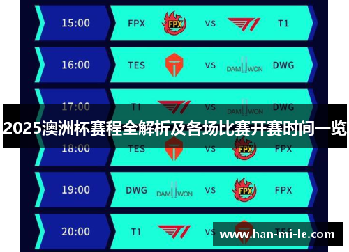 2025澳洲杯赛程全解析及各场比赛开赛时间一览